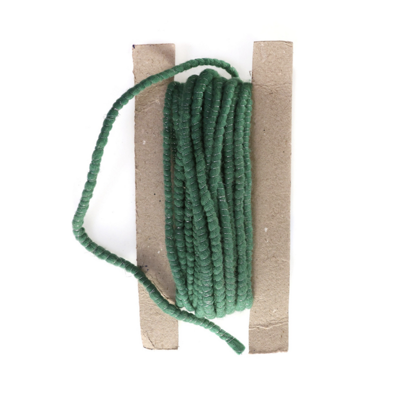 Green Tinsel & Wool Trim