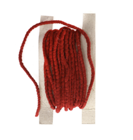 Red Tinsel & Wool Trim