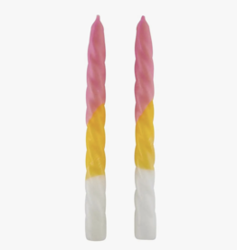 Taper Candle - Yellow/Pink