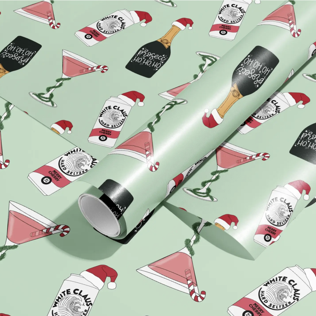 Christmas Drinks & Cocktails Wrapping Paper