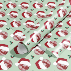 Santa Hat Disco Ball Wrapping Paper