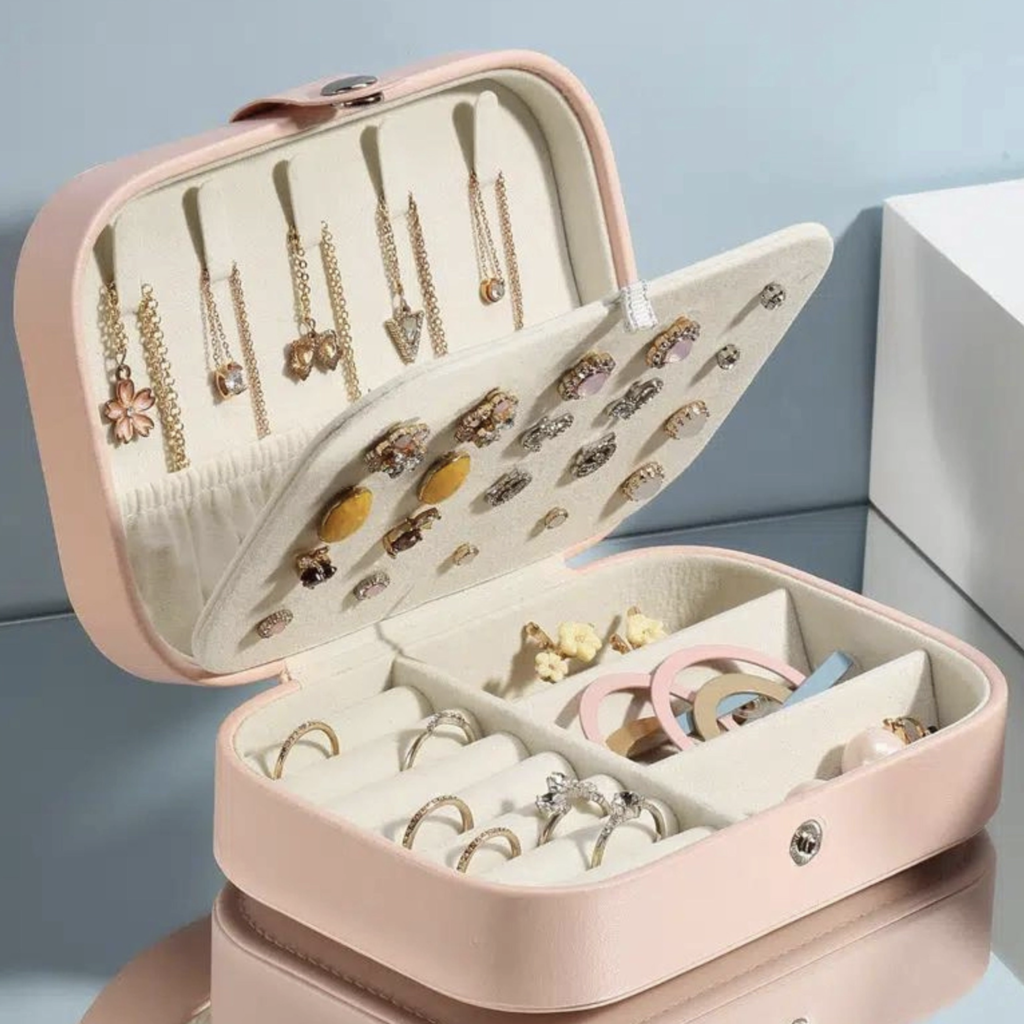 White Travel Jewelry Box