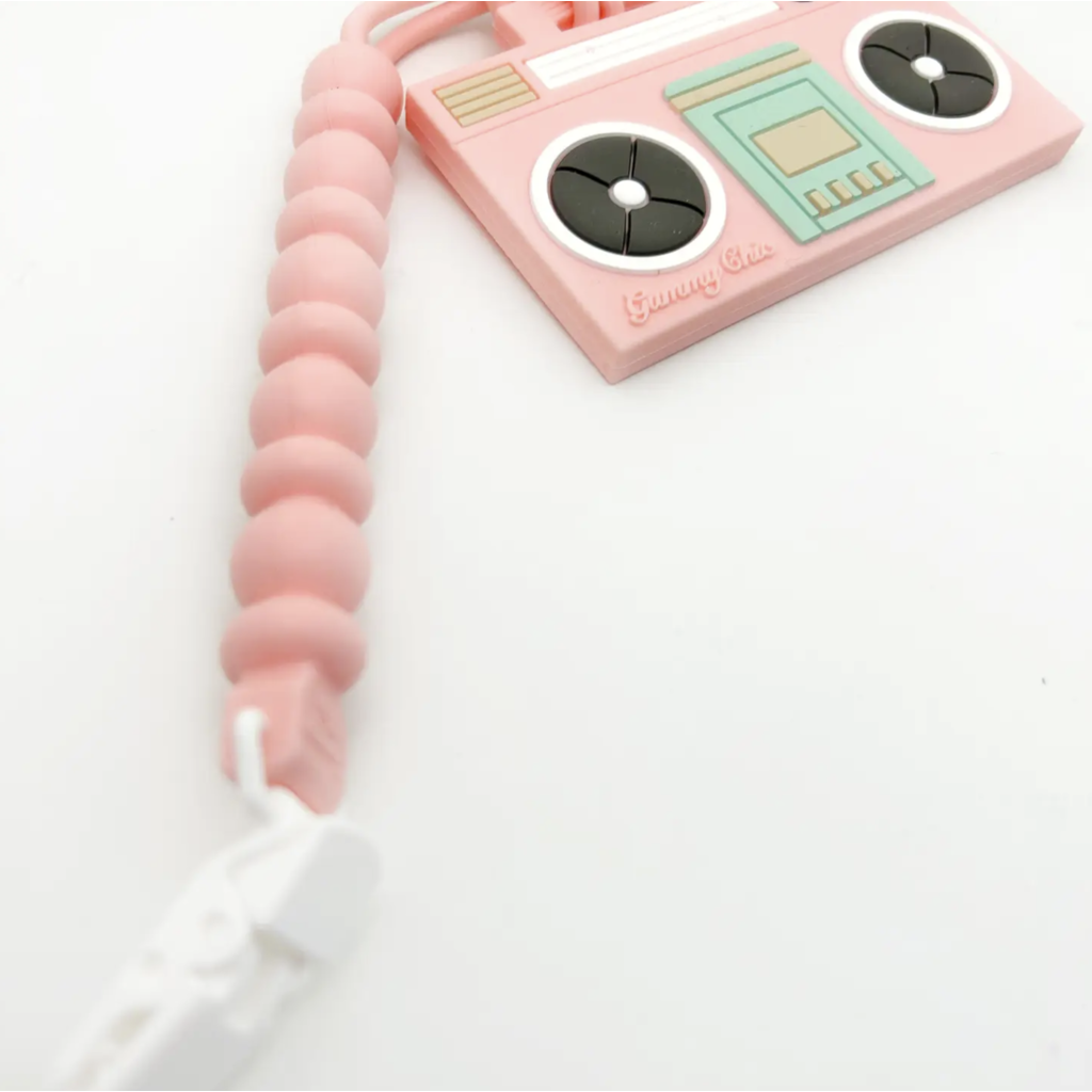 Light Pink Boom Box Silicone Teether
