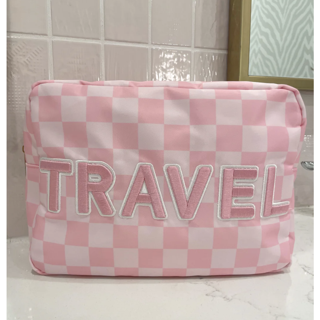 Travel XL Pink Check Bag