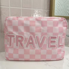 Travel XL Pink Check Bag