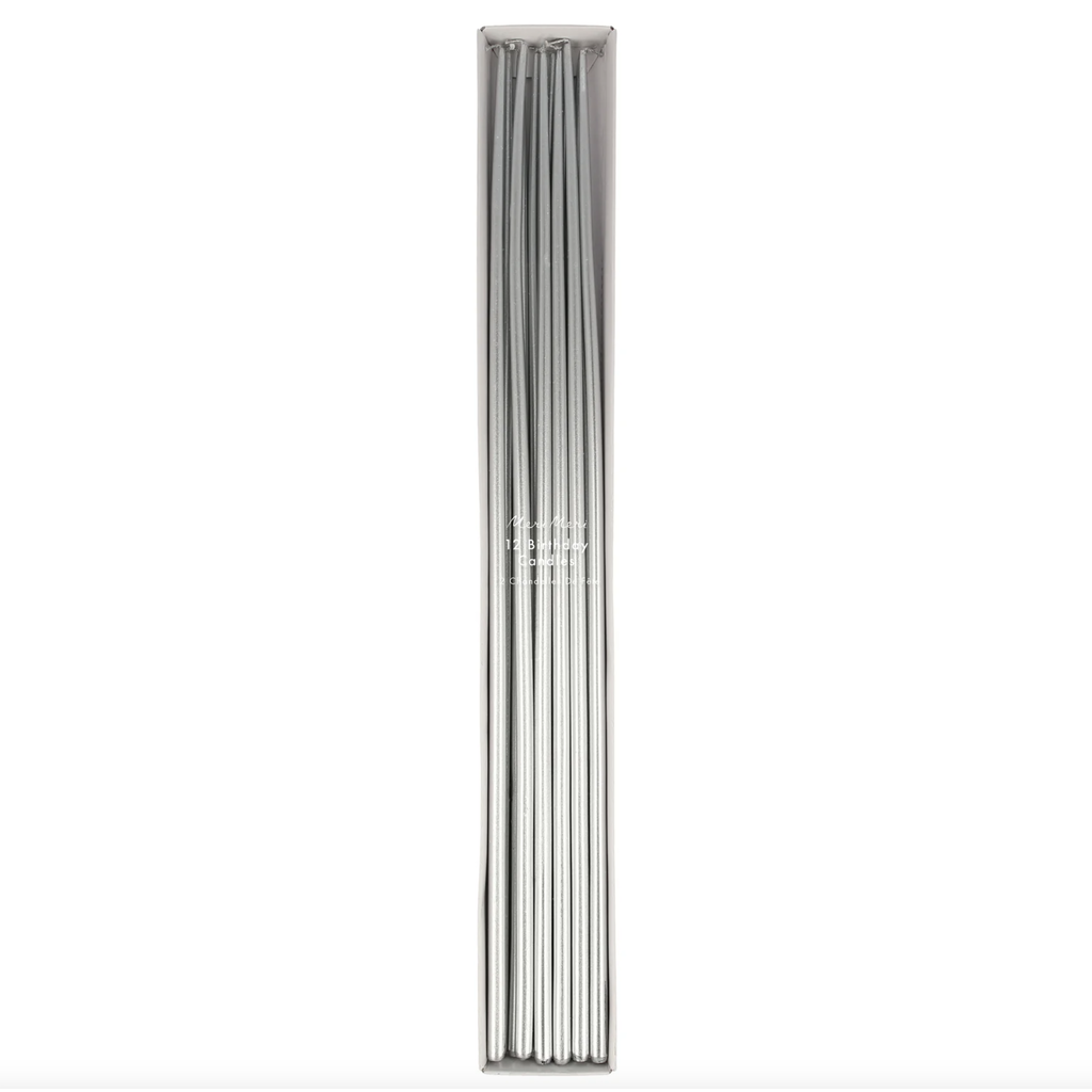 Silver Tall Tapered Candles