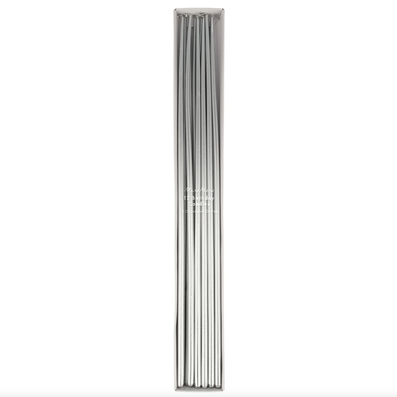 Silver Tall Tapered Candles