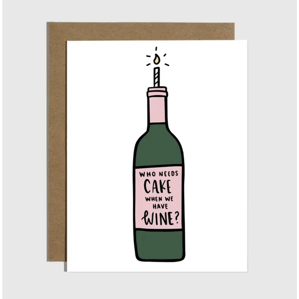 Cake & Wine Birthday Card