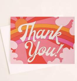 Pink Rainbow Thank You Card