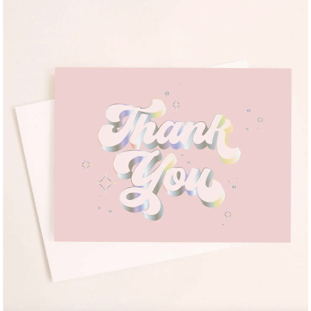 Holographic Sparkle Thank You Card