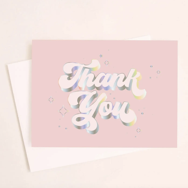 Holographic Sparkle Thank You Card