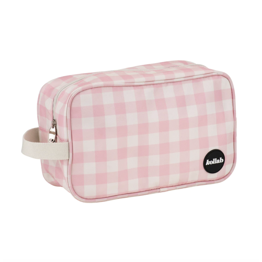 Candy Pink Check Travel Bag