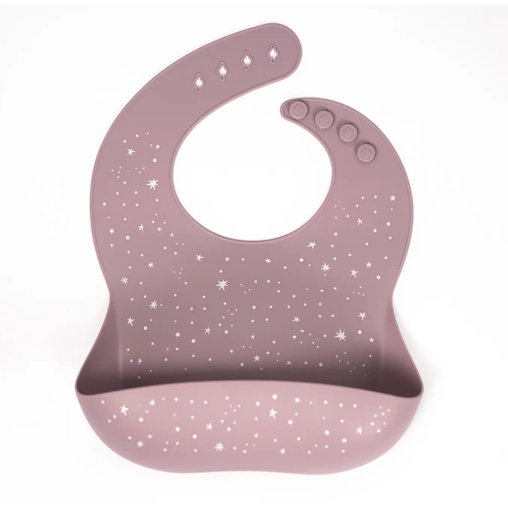 Mauve Star Silicone Bib