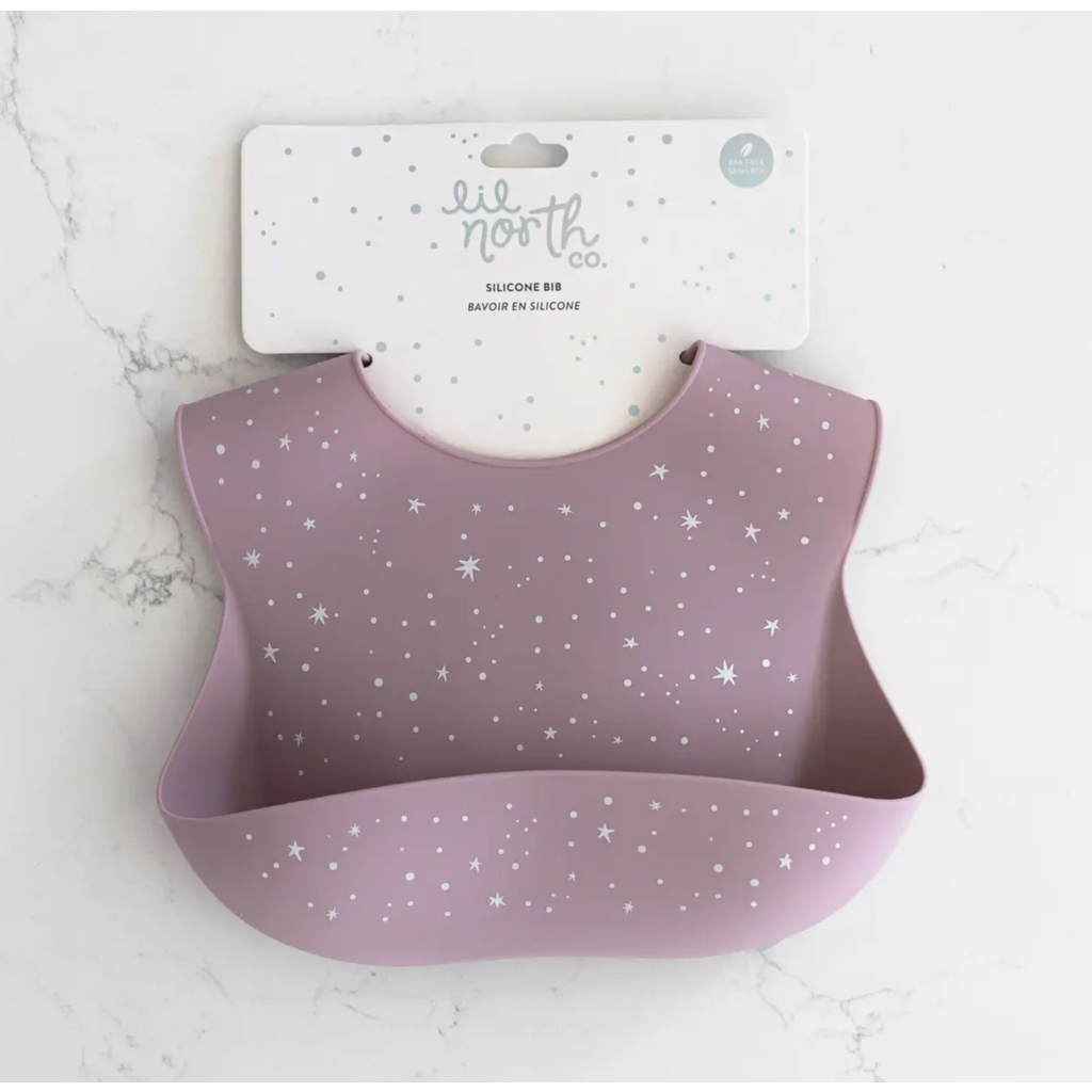 Mauve Star Silicone Bib