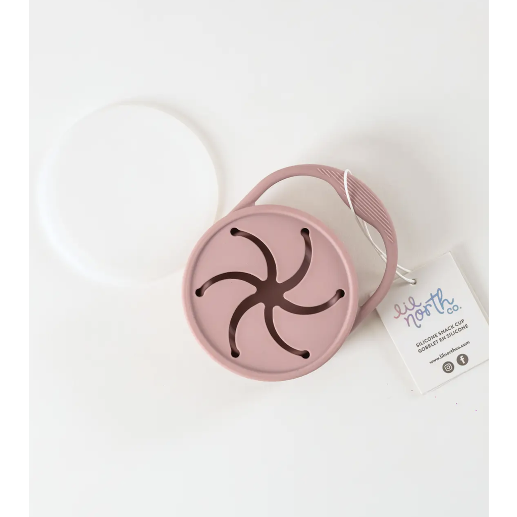 Mauve Lidded Silicone Snack Cup