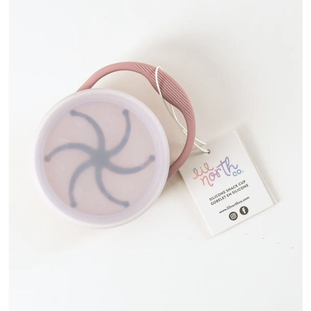 Mauve Lidded Silicone Snack Cup