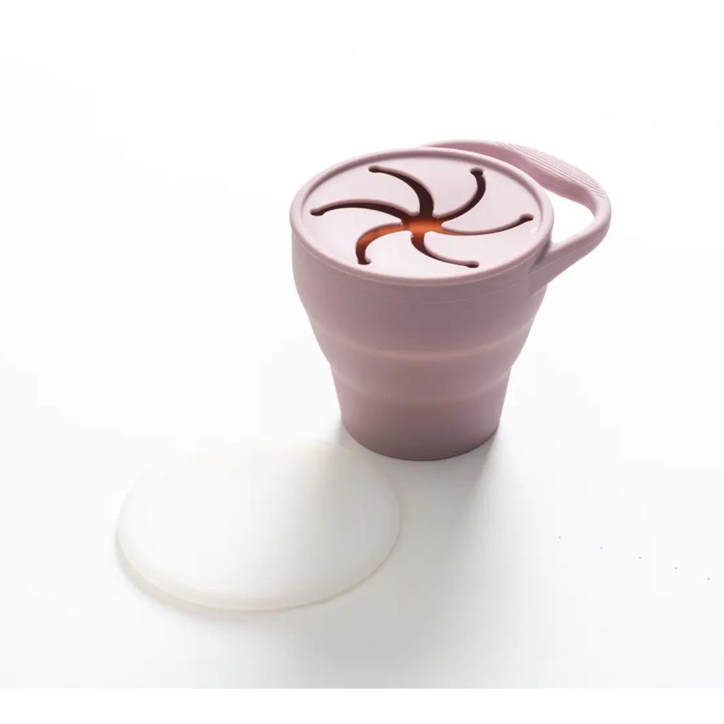 Mauve Lidded Silicone Snack Cup