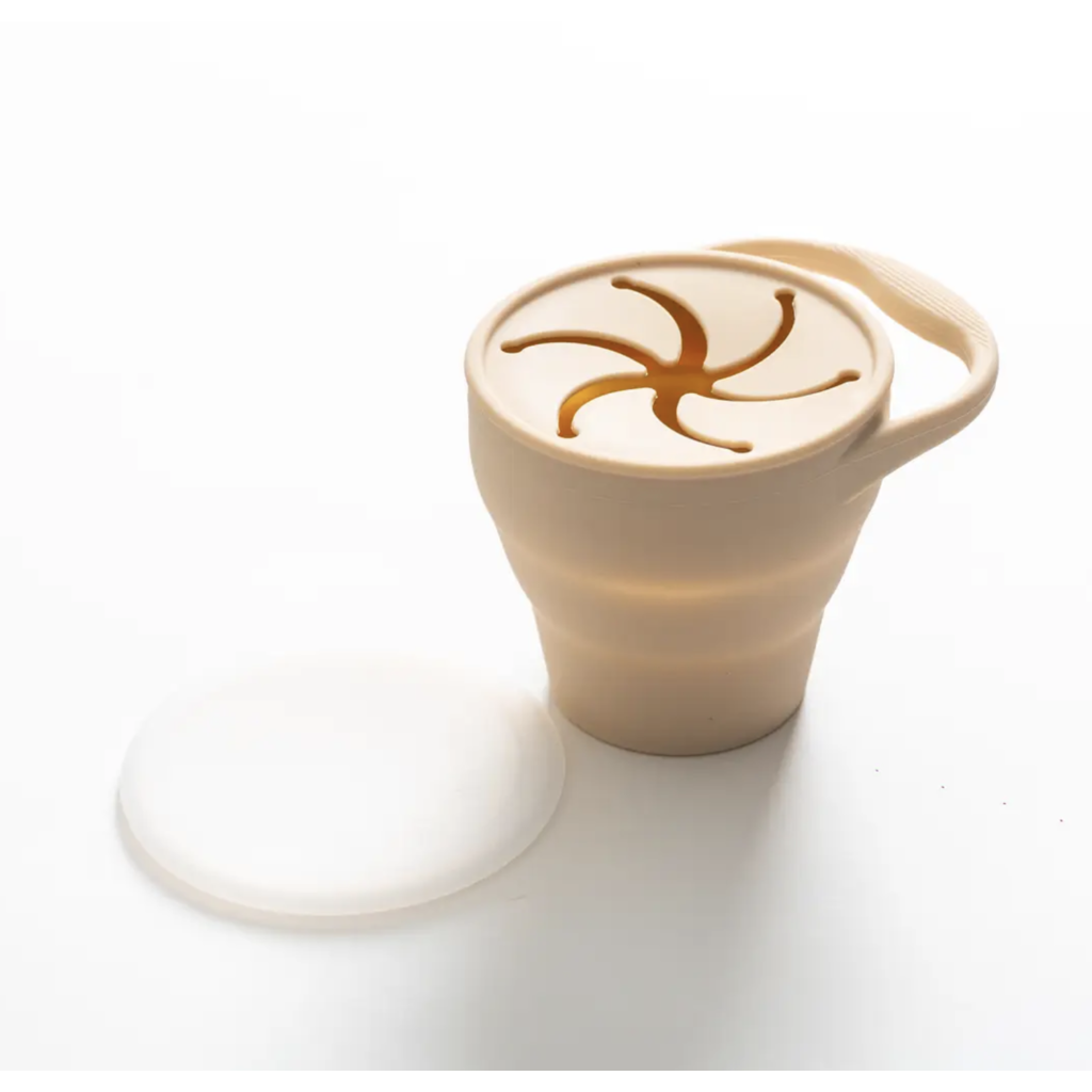 Sand Lidded Silicone Snack Cup