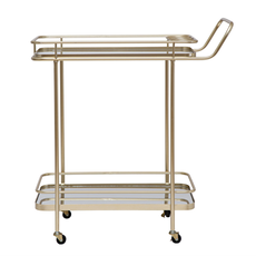 Gold 2-Tier Mirrored Bar Cart
