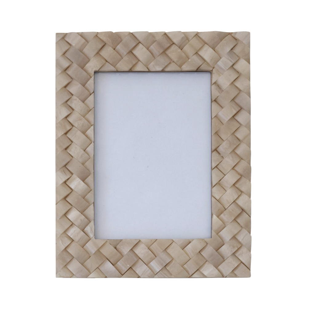 Woven Resin Photo Frame Ivory Color