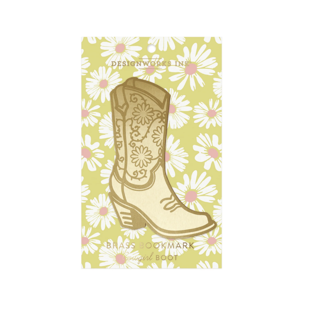 Brass Bookmark Cowgirl Boot