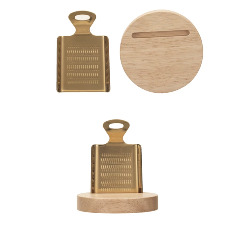 Rubberwood Base Stainless Steel Grater