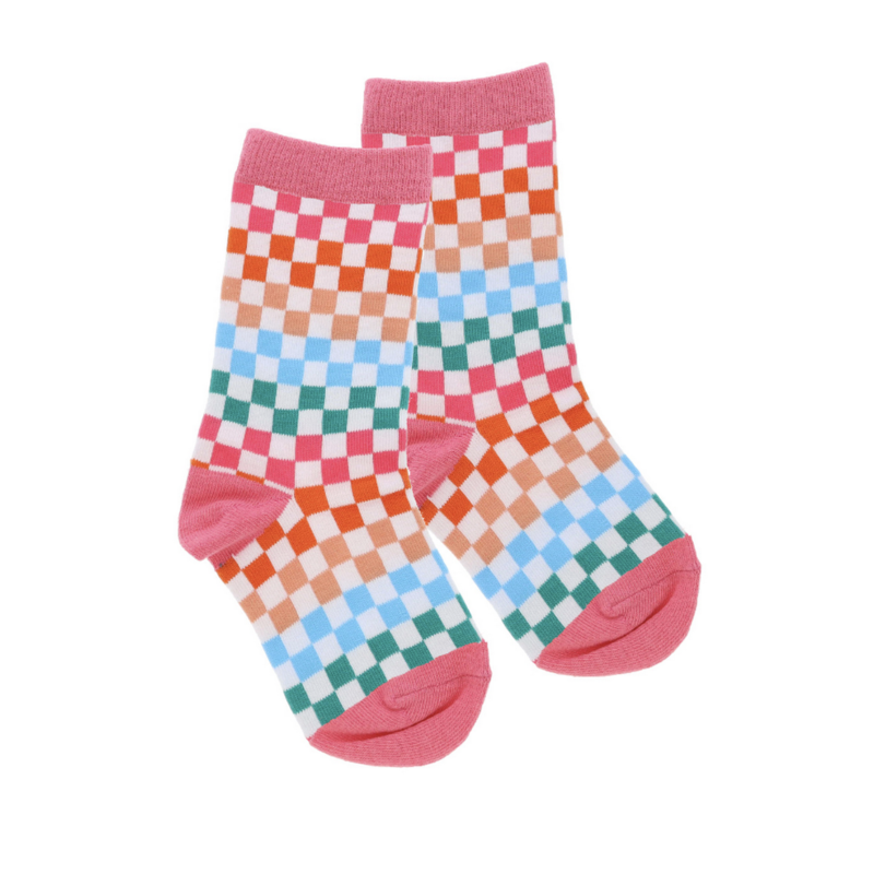 Kids Tall Checkered Socks (Sizes 10-2)