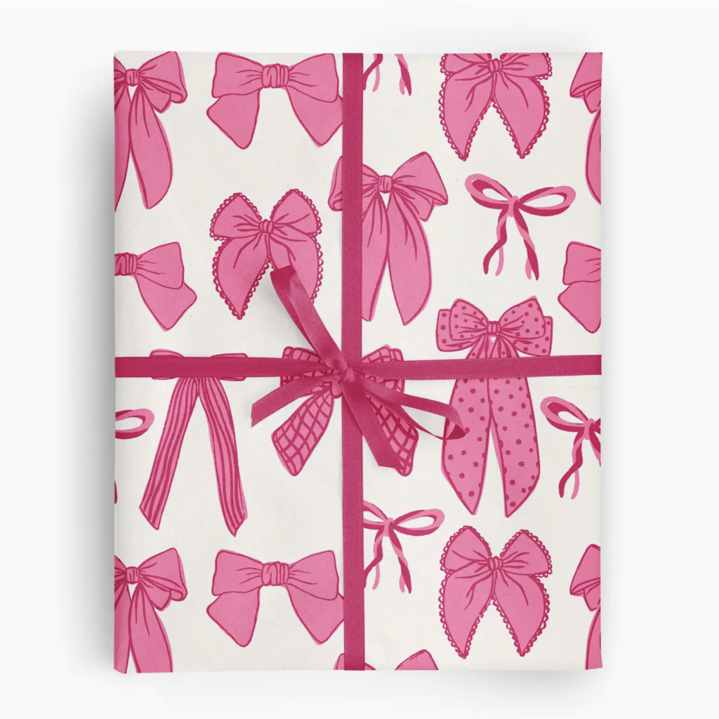 Pink & Red Bows Wrapping Roll