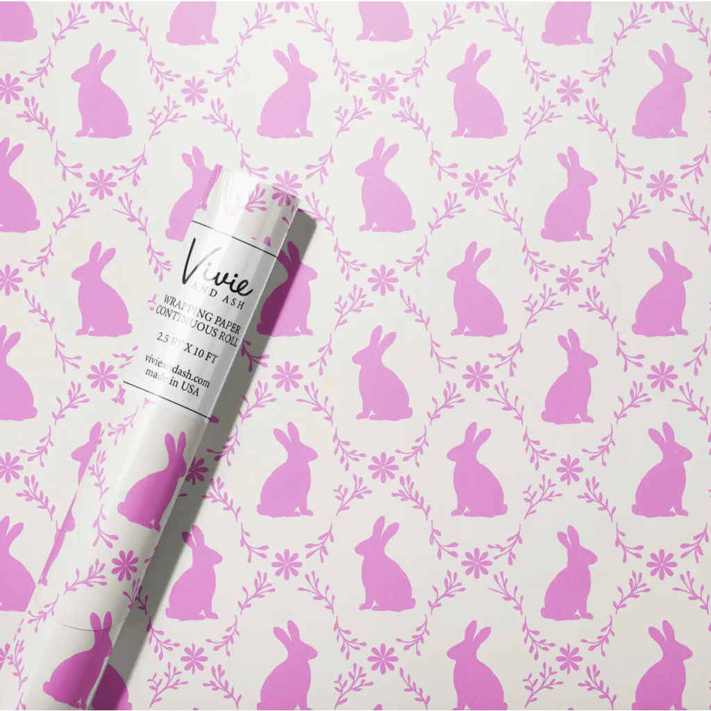 Pink Bunny Meadow Wrapping Roll