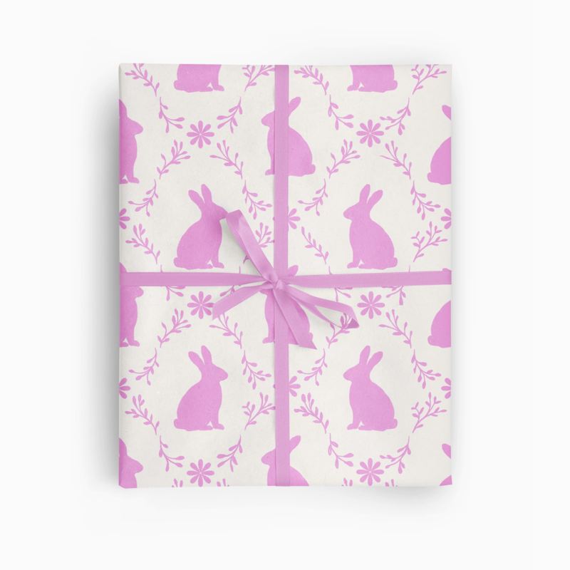 Pink Bunny Meadow Wrapping Roll