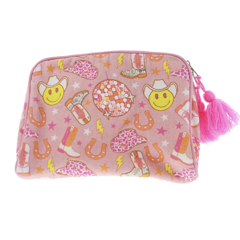 Large Pink Disco Cowgirl Pouch