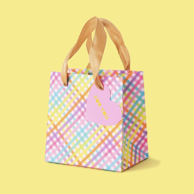 Small Colorful Gingham Gift Bag