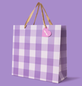 Large Purple Gingham Gift Bag