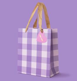 Medium Purple Gingham Gift Bag