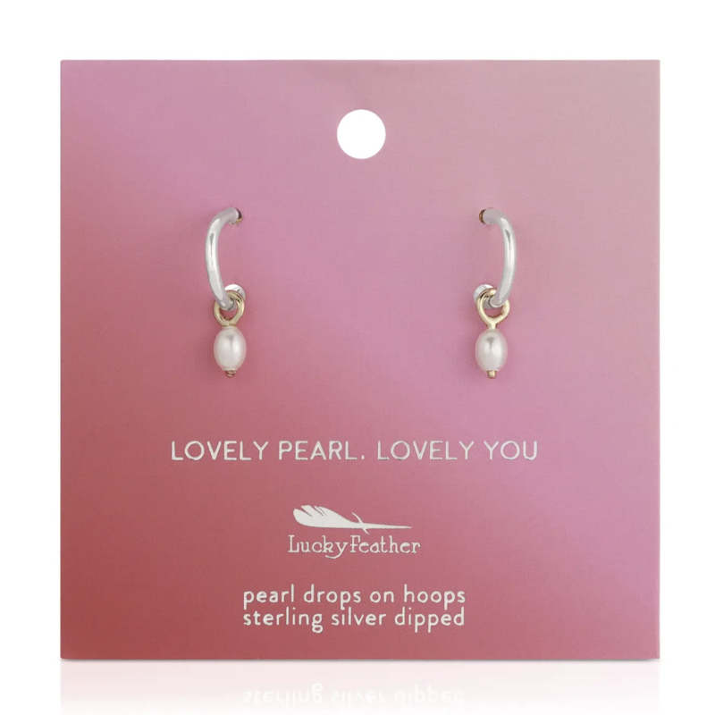 Lovely Pearl Drop Hoops