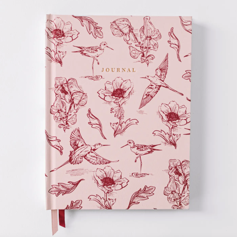 Pink Botanical Bird Toile Journal