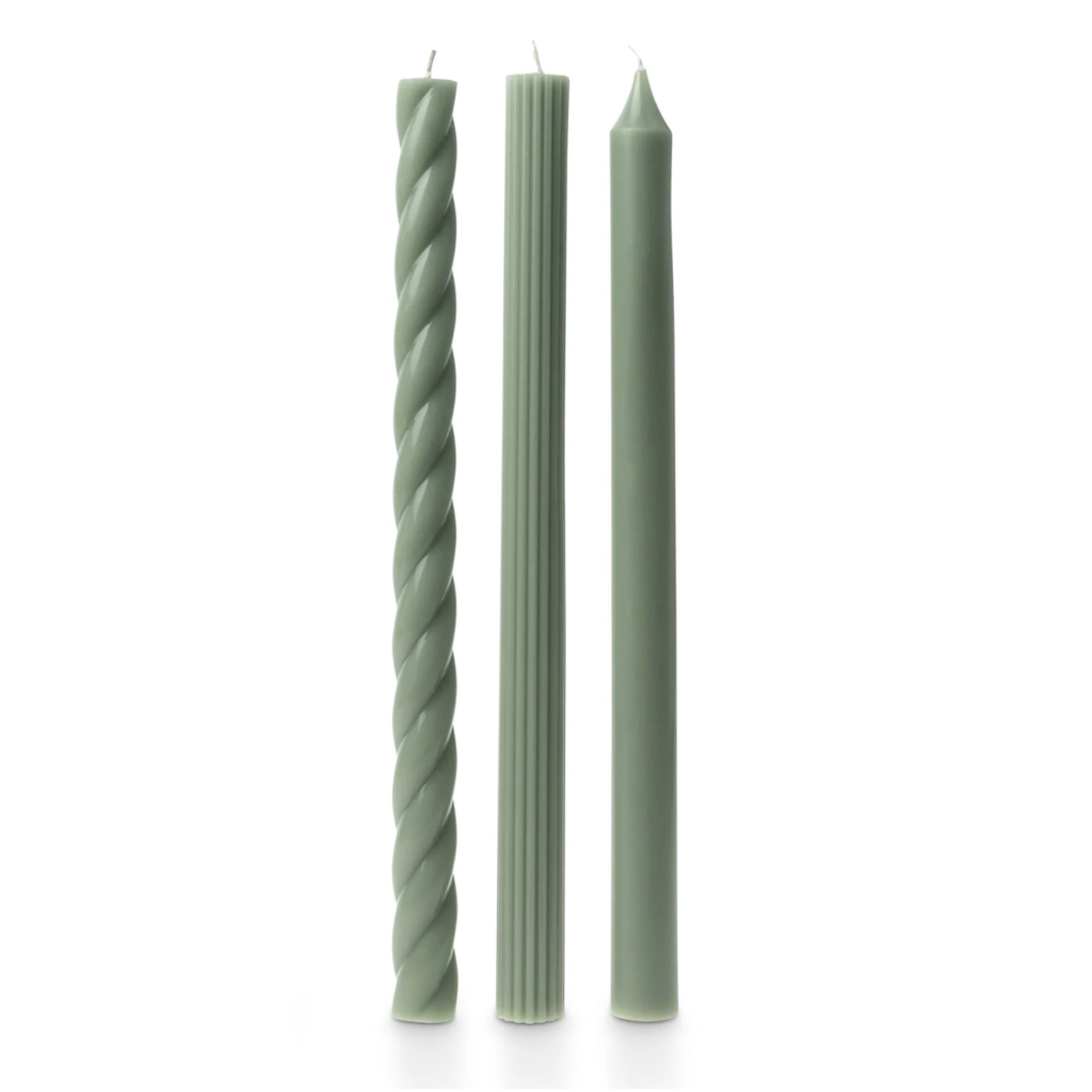 Green Assorted Candle Tapers