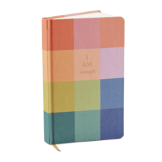 I Am Enough Rainbow Check Bookcloth Journal