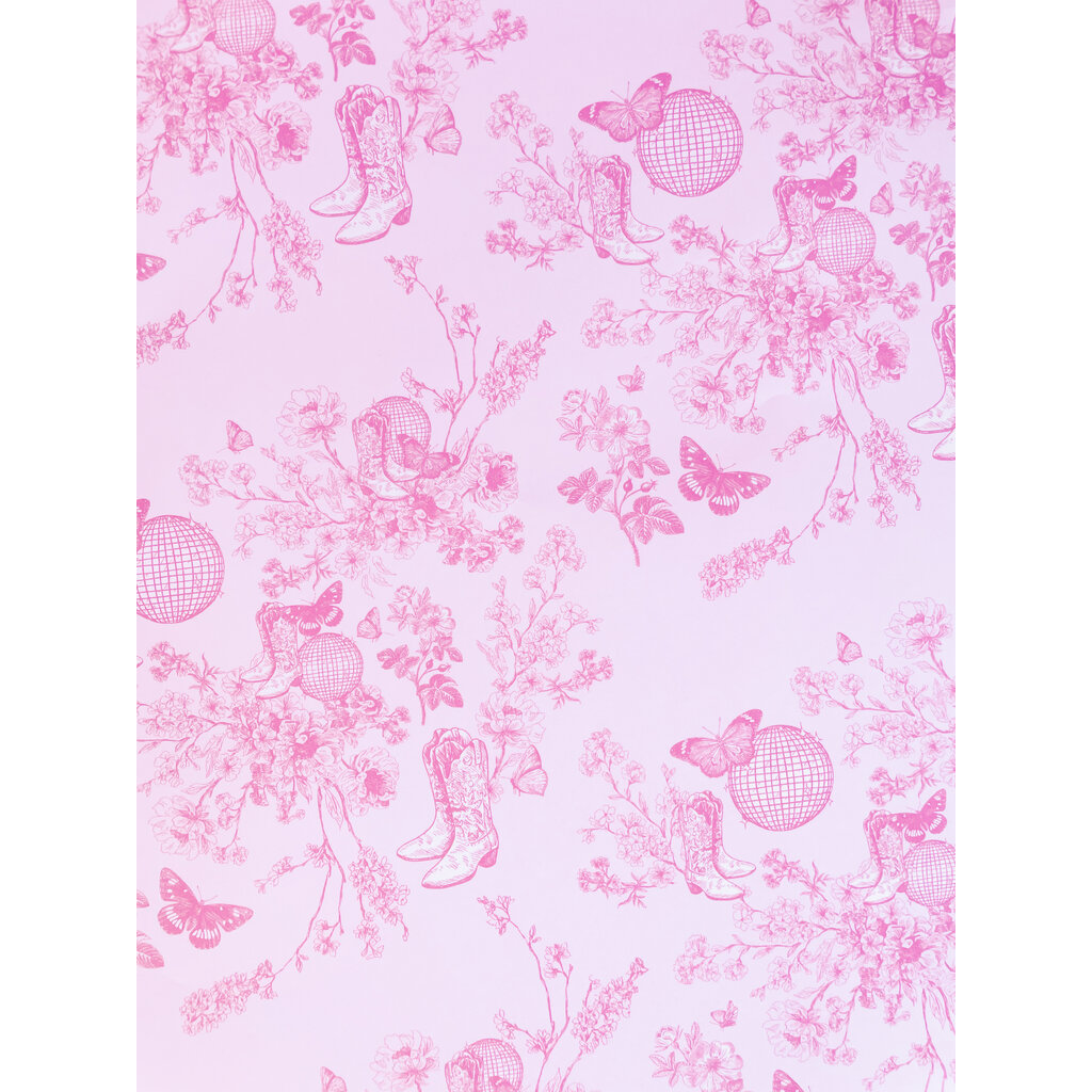 Disco Cowgirl Toile Wrapping Paper