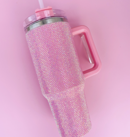 Light Pink Rhinestone 40oz Tumbler