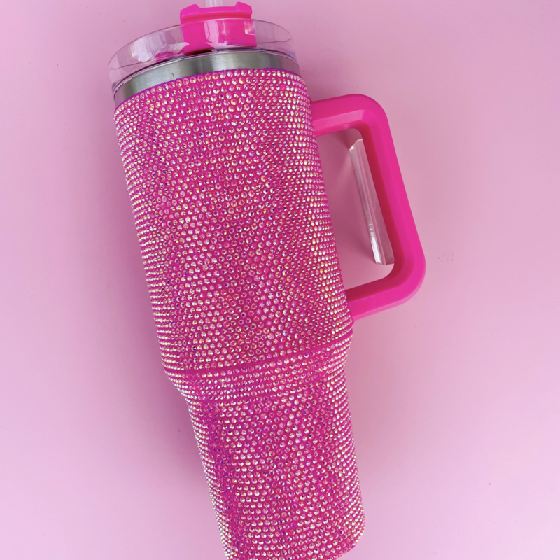 Hot Pink Rhinestone 40oz Tumbler