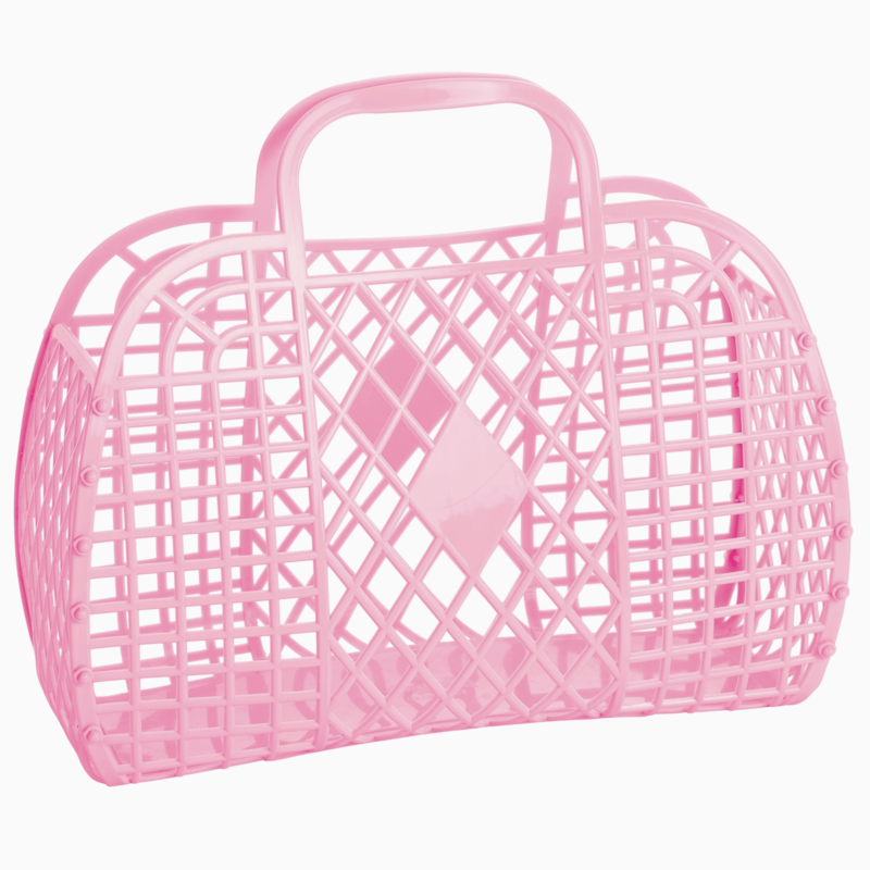 Retro Basket Jelly Bag - Large Bubblegum Pink
