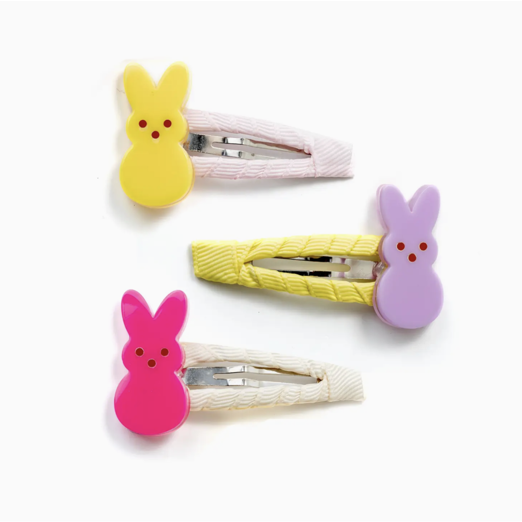 Cute Bunnies Fabric Covered Snap Clips