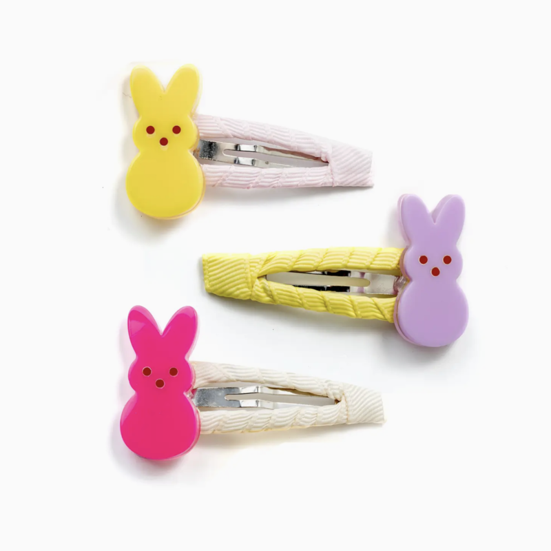 Cute Bunnies Fabric Covered Snap Clips