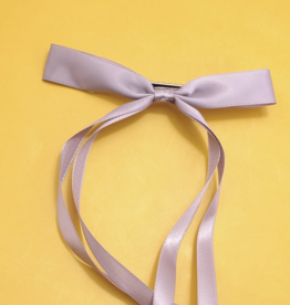Lilac long bow satin clip