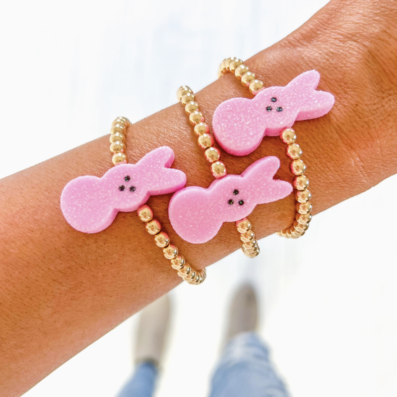 Pink Peeps Beaded Bracelet