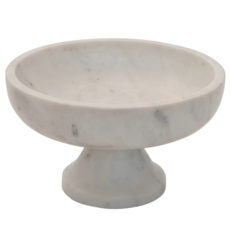 White Marble Footed Bowl