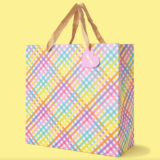 Large Colorful Gingham Gift Bag