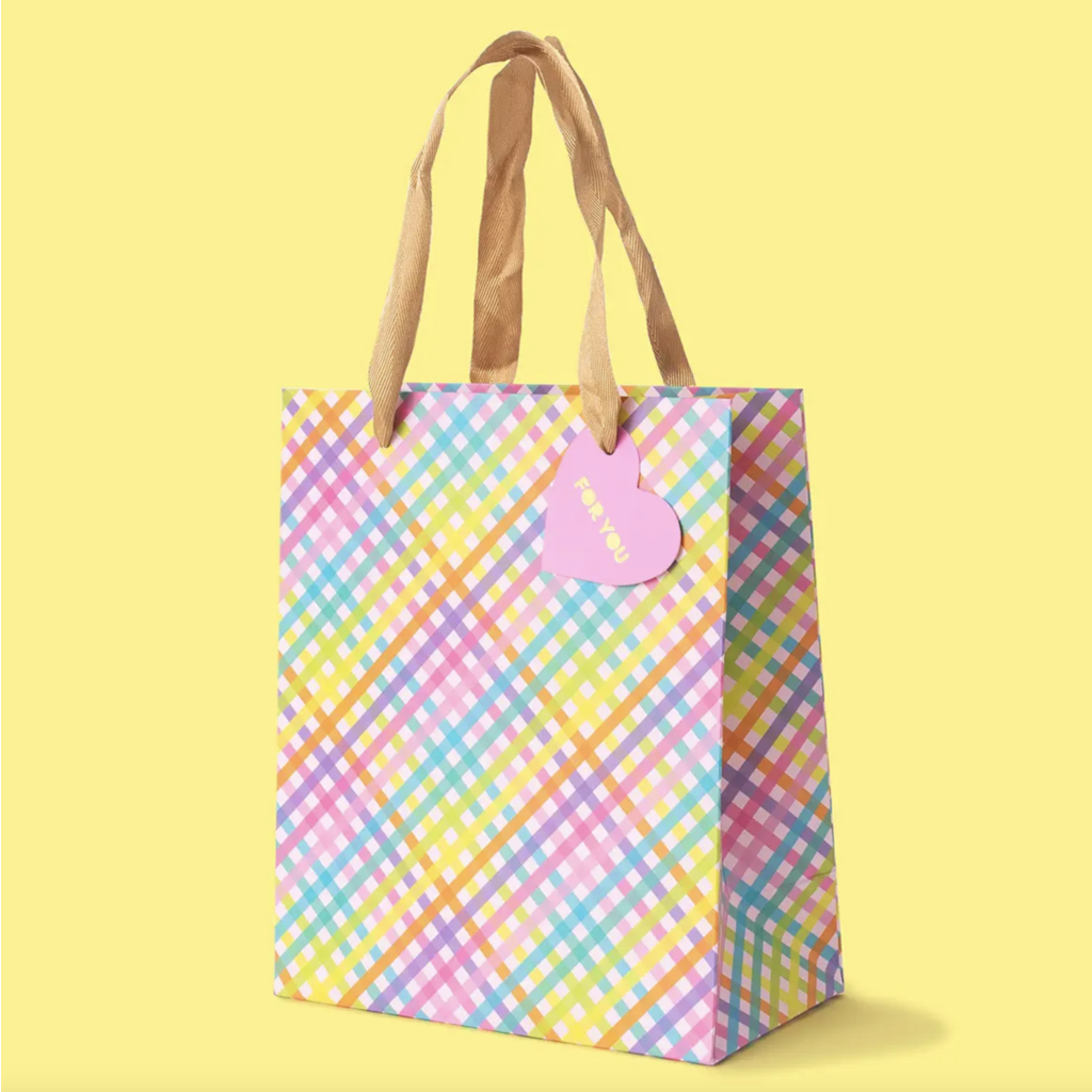 Medium Colorful Gingham Gift Bag