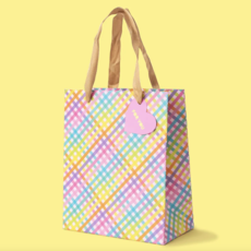 Medium Colorful Gingham Gift Bag